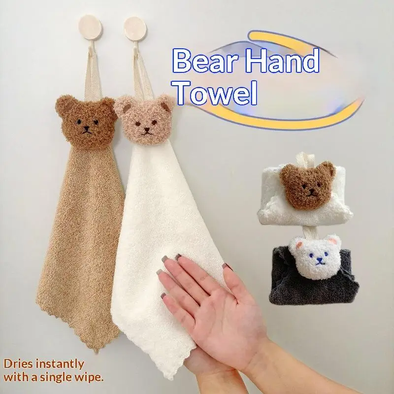 

^#Cute Hand Towels For Kids Baby Fingertip Towels Quick-Dry Water Absorption Hanging Washing Towel Kids Kitchen Bathroom Towels