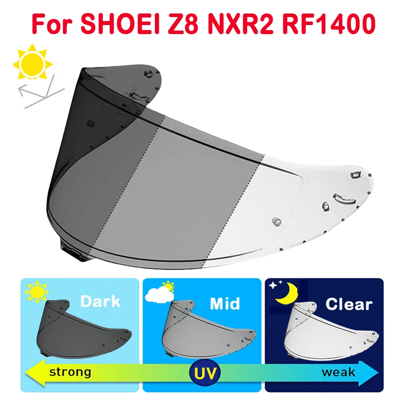 

Photochromic Visor for SHOEI RF1400 RF-1400 NXR2 CWR-F2 Z8 CWR-F2R X15 X-15 X-Fifteen X-SPR Pro Autochromic Lenses Helmet Shield