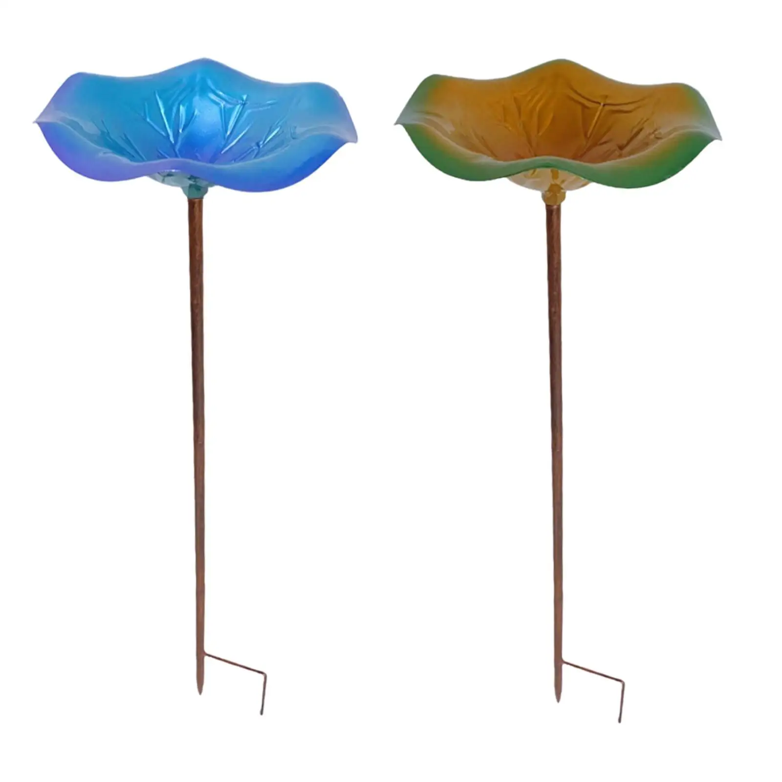 

Bird Baths for Outdoors Bird Feeder Detachable Stake Metal Gifts Feeders Bowl Metal Bath for Backyard Kids