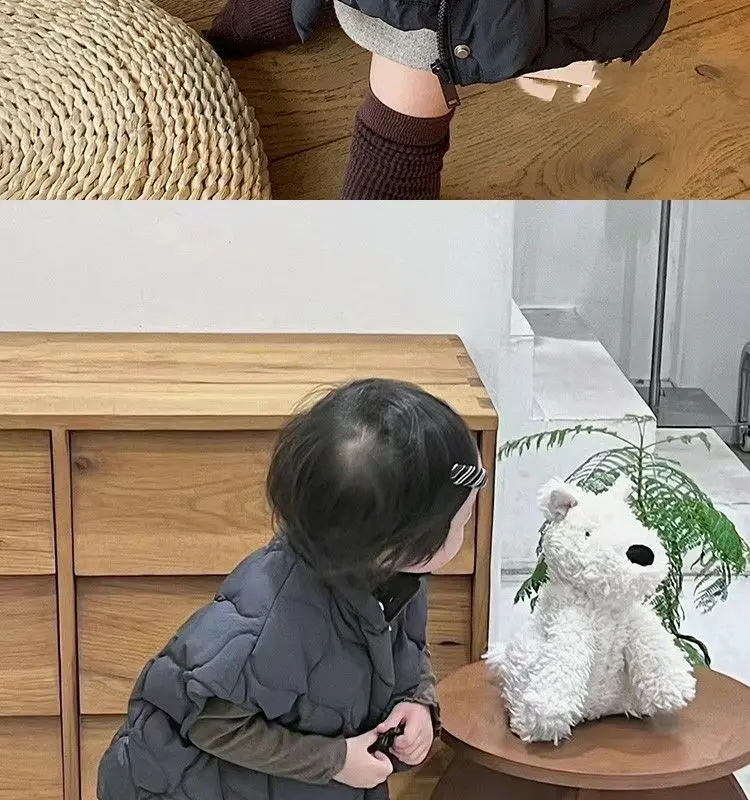 Koreanische Baby-Weste mit Polsterung – Unisex Herbst-Winter-Steppweste, Warme Ärmellose Oberbekleidung für Jungen und Mädchen, Wintermantel – Detail 9