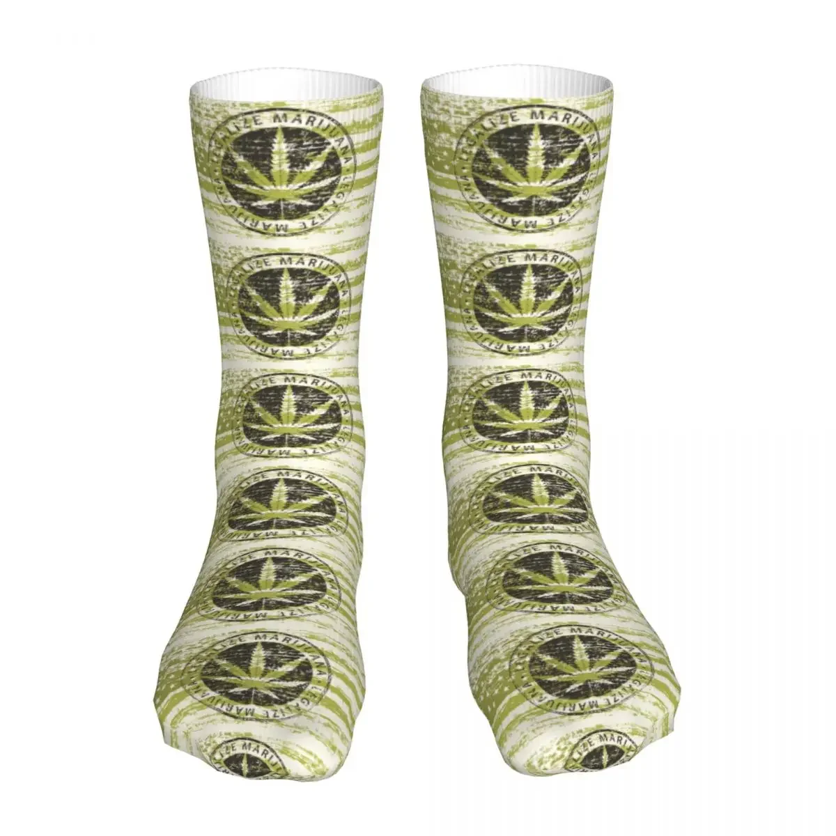 Happy Hemp Leaf  Grunge Woman Socks 2022 Female Cycling Socks