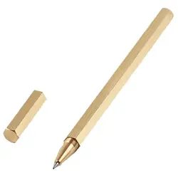 Hexagon Ballpoint Pen Writing Gel Pen 0.5mm Point Brass Body for Students Teacher Manager Lawyer Professor Dropship