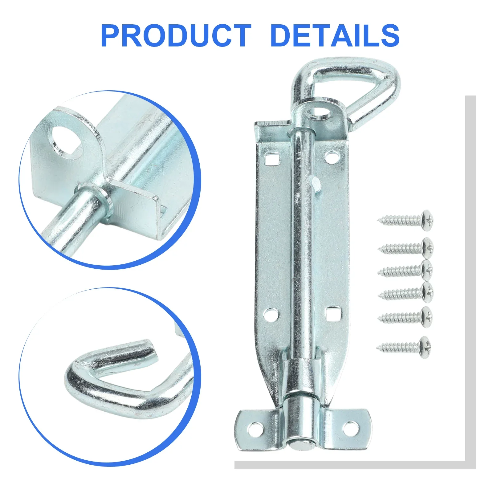 Heavy-duty Door Bolt Installation Outdoor Bolt Lock Heavy-Duty Gate Lock Rust-Proof Coating Solid Steel Construction