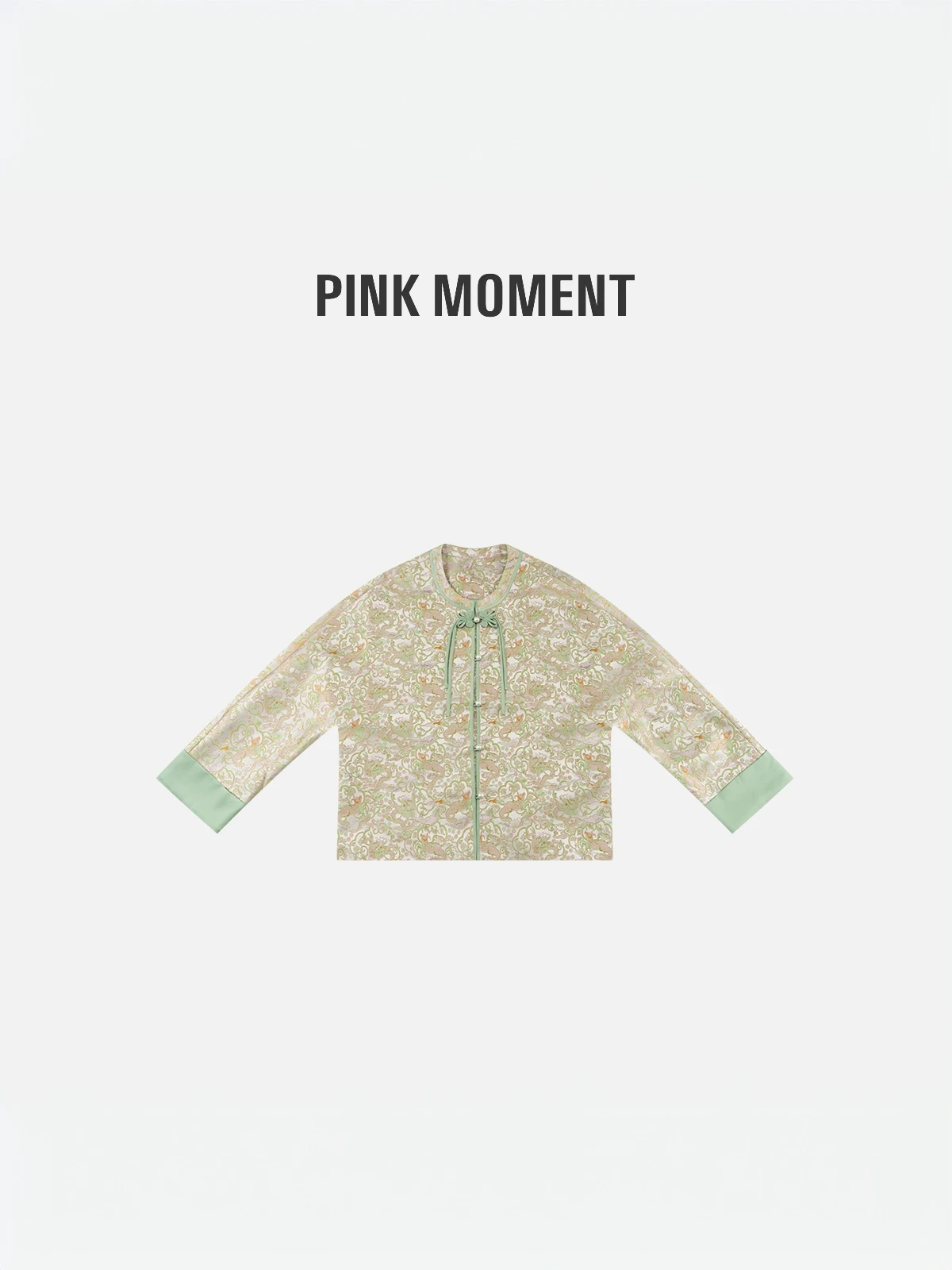 

PM Wang Na Na Pear Blossom een Branch New Chinese Sle Fre round Ne Buttoned Top Dragon Pearl Button Embroidered Jaet