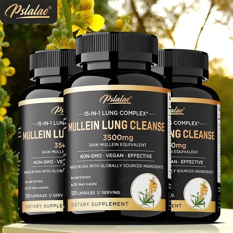 Mullein Lung Cleansing - Smoker's Respiratory Supplement, Vegetarian Capsules - Lung Clearing, Lung Health, Immunity Supplement