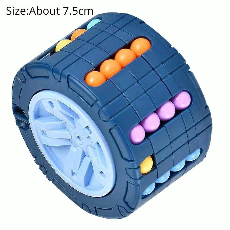 3D Fidget Toys Wheel Magical Beans Cube Cylinder Gyro Rotate and Slide Cube Puzzles Games Relieve Stress Toy for Children Gifts