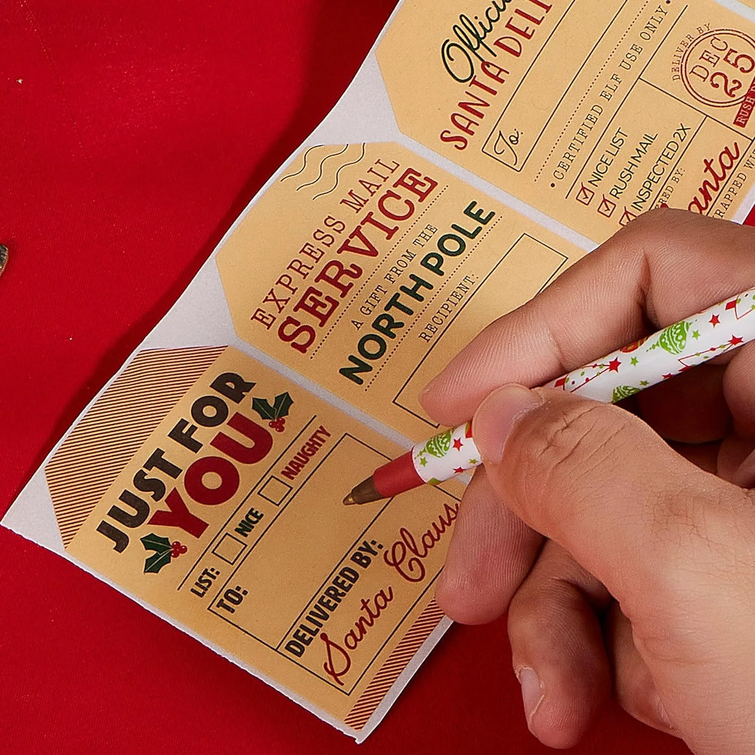 هدية عيد الميلاد ملصقات العلامات 200 قطعة عيد الميلاد كرافت التسمية سانتا هدية ملصقات ل المغلف القطب الشمالي العلامات من سانتا حفلة صالح