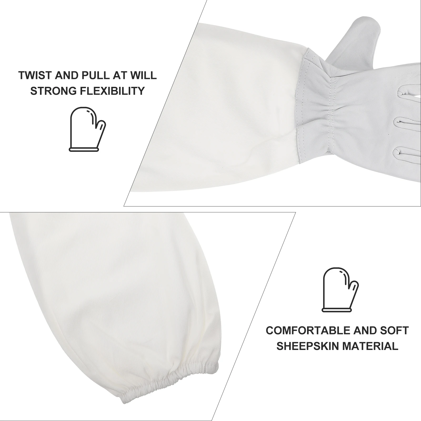 

Premium Beekeeper's Glove Proof Comfortable Portable Sheepskin Lightweight Long Sleeve Design Outdoor Protection