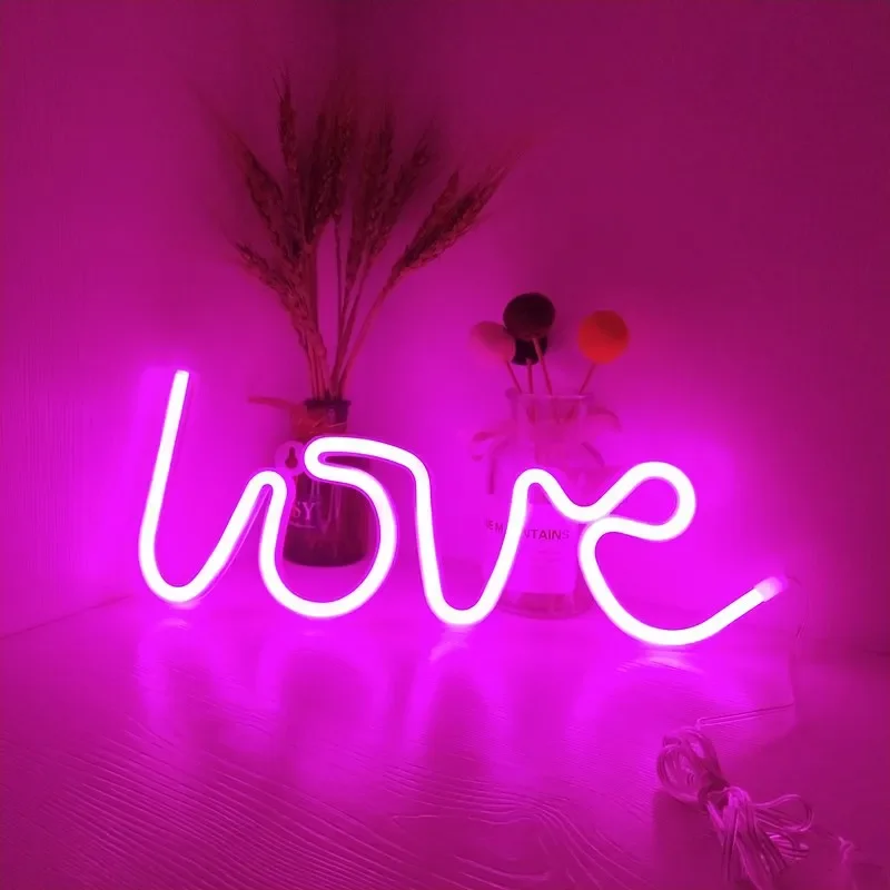 Imagem -03 - Led Neon Light Amor Vinho Vidro Borboleta Flamingo Luzes de Forma de Nota Internet Celebridade Feriado Lâmpada Decorativa Novidade