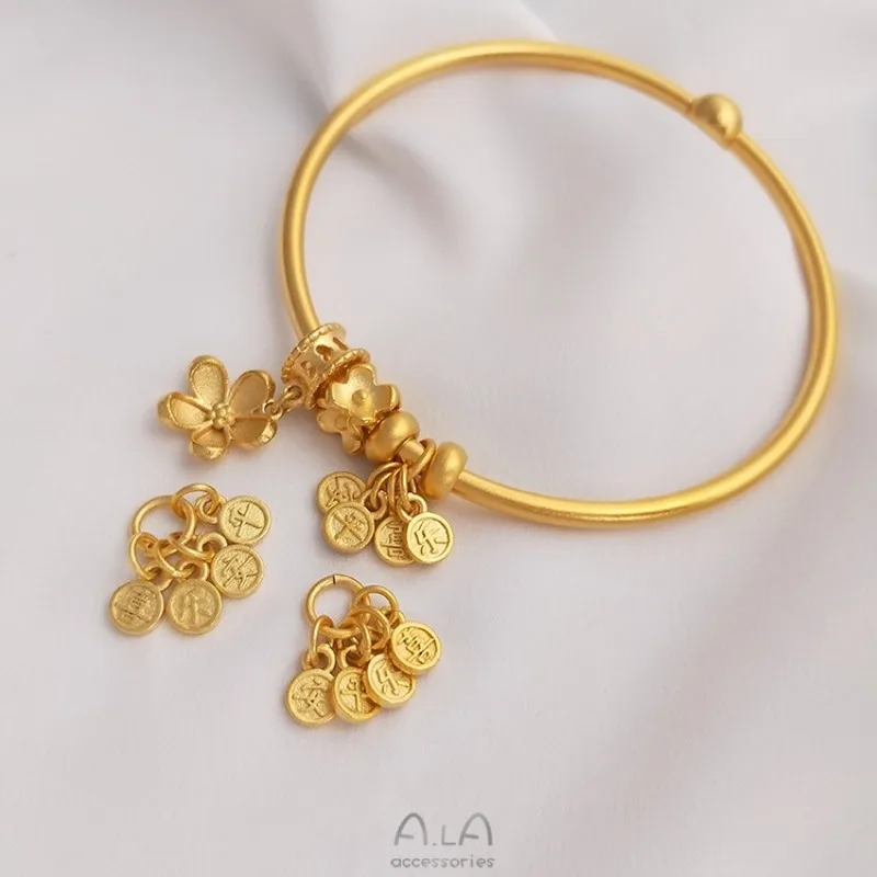 Vietnamese Sand Gold, Peace And Joy Pendant, Handmade Pendant Combination, Can Be Split DIY Bracelet, Bracelet Accessories
