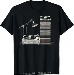 レトロなビニールレコードプレーヤーのTシャツ,ヴィンテージの音楽記録,安いグラフィックTシャツ,ストリートウェア,2024,卸売