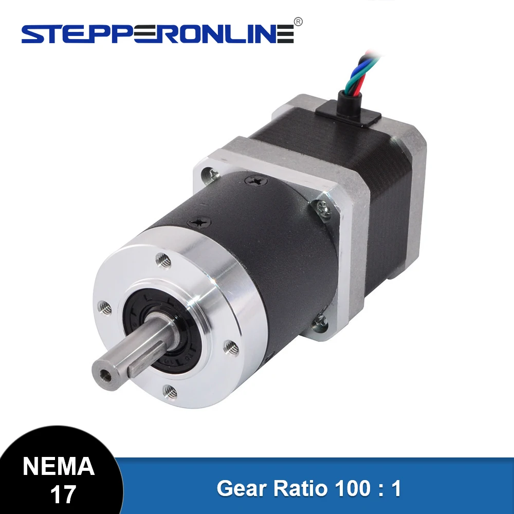 

STEPPERONLINE 100:1 High Precision Planetary Gearbox Reducer Nema 17 Gear Stepper Motor L=39mm 39Ncm 1.68A for CNC 3D Printer