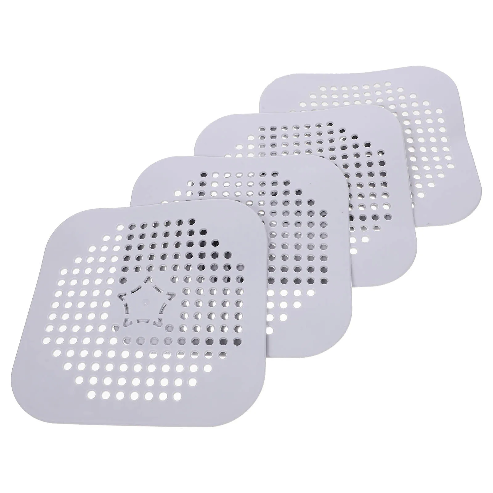 

4Pcs Bathroom Floor Drain Cover Silicone Hair Catcher Anti-Odor Mat Non-Clogging Strainer for Kitchen Sink Shower Floor Drain