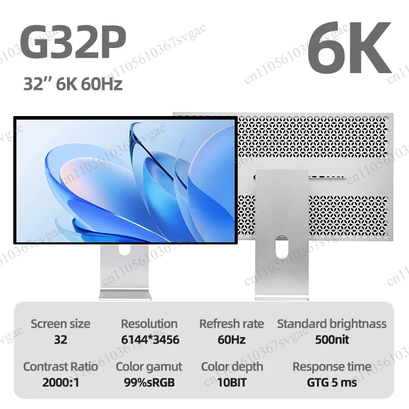 KUYCON G32P 32Inch 6K 60Hz 6144*3456 Monitor Retina Display for Photography and Design Aluminum Vertical Screen Gaming Monitor