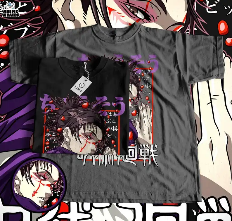 Camiseta unissex Legendary Curse Master – Arte de anime japonês, camiseta gráfica de mangá fantasia, roupa de feiticeiro escuro, roupas de batalha heróica