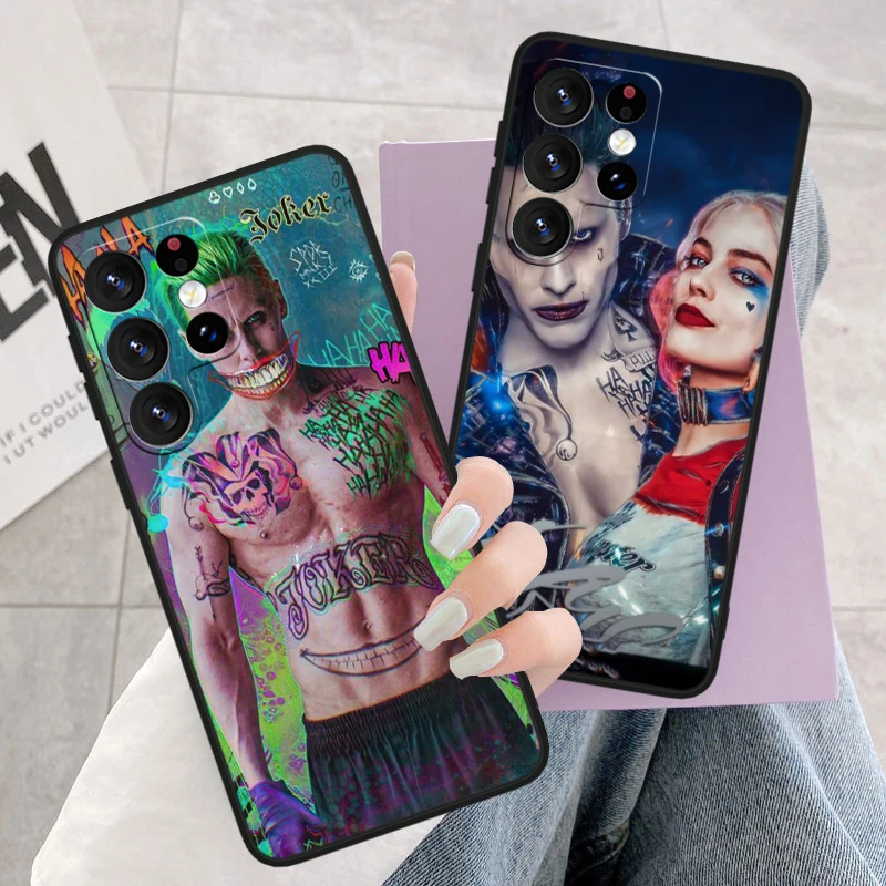 Harley Quinn Clown For Samsung S24 S23 S22 S21 S20 FE S10e S10 S9 Ultra Plus Plus Soft Silicone Black Phone Case