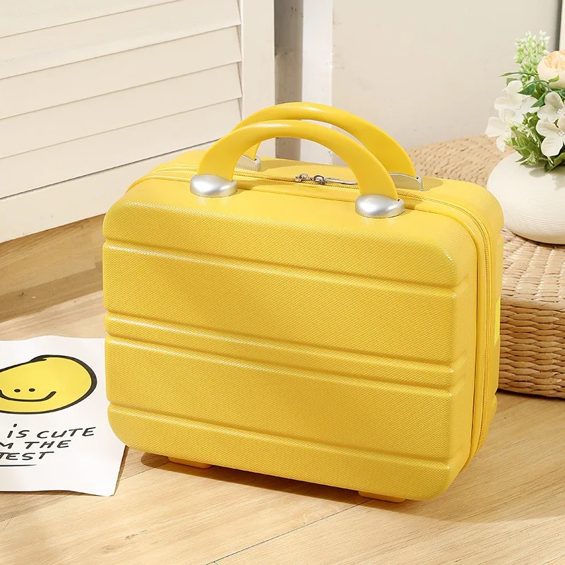 Portable Suitcase Hand Luggage Cosmetic Case 14 inch Retro Small Storage Case Cosmetic Bag Mini Carry-Ons