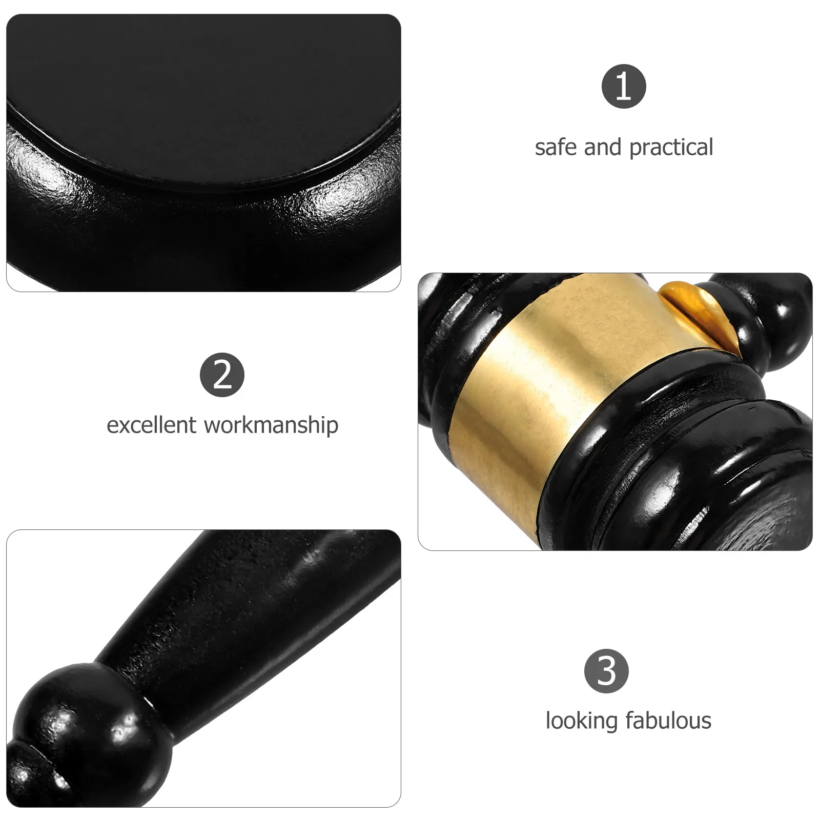 

1 set 1 Set Auction Lawyer Wooden Judge Multifunctional Gavel Meeting Sale Court Smooth Surface Long Lasting Hammer For
