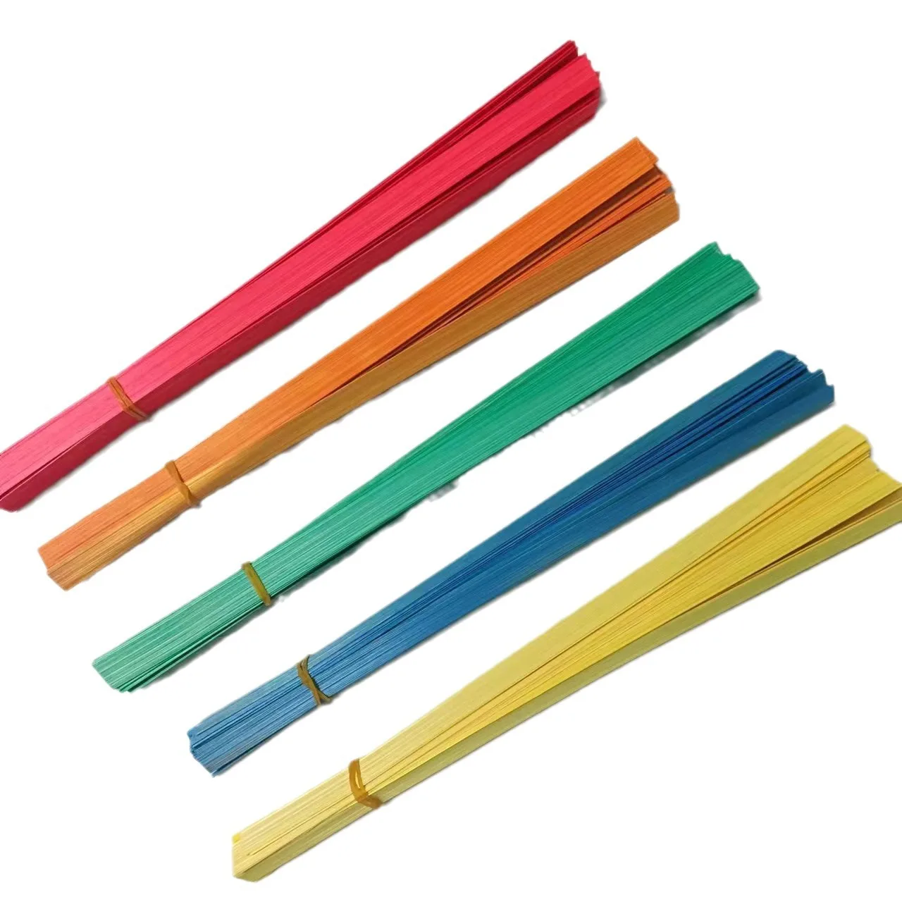 

50 PCS Bamboo Weaving Material Bag Strips for Flat Sticks Hand Fan Craft DIY Handmade