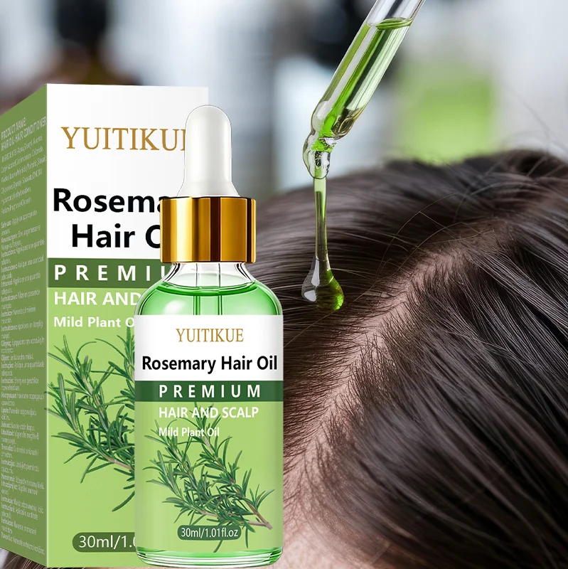 Mild Rosemary Hair & Scalp Oil 30ml Dropper Design Nourish Follicles Reduce Dry Frizz Silky Shiny Hair Treatment Essence