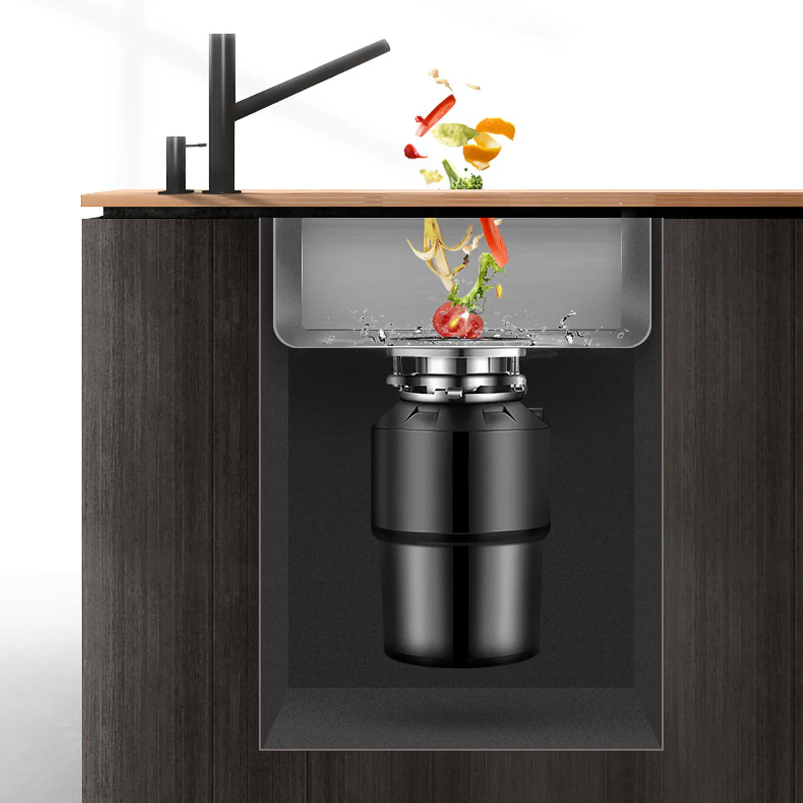 Eliminación de basura de cocina, 630W, alimentación continua, 2800RPM, funcionamiento silencioso, sistema de molienda de residuos de alimentos, enchufe europeo, 250V