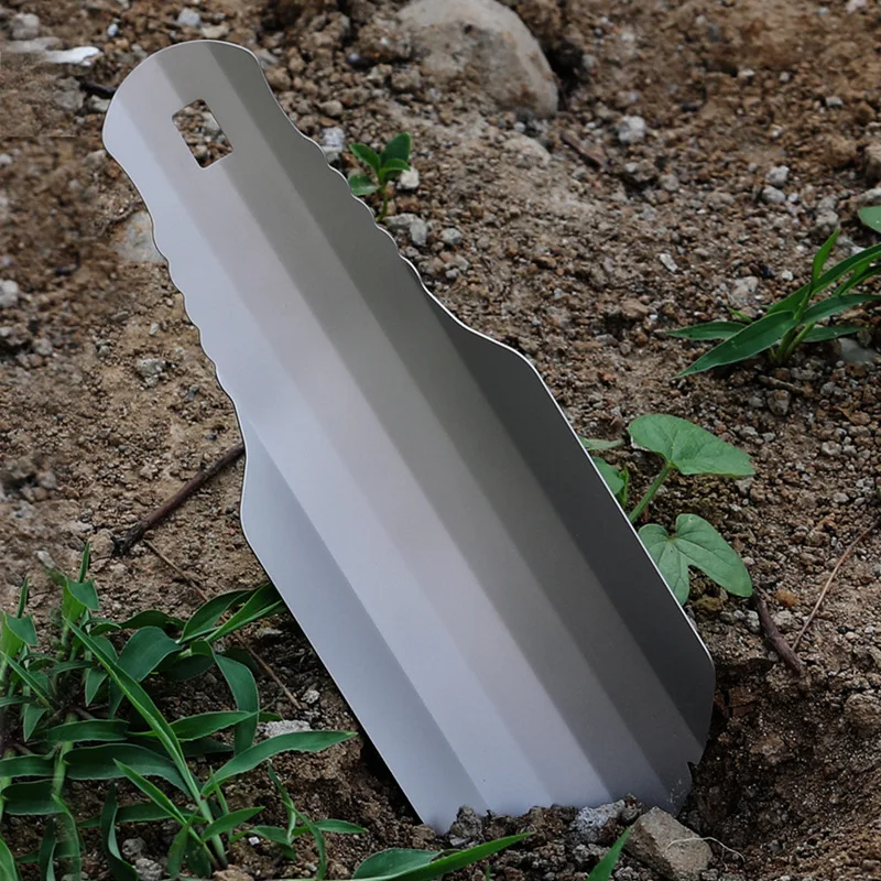 Multi-purpose Garden Horticulture Hand Silver Shovel Titanium Ultra-light Digging Portable Outdoor Farms Survival Camping Poop