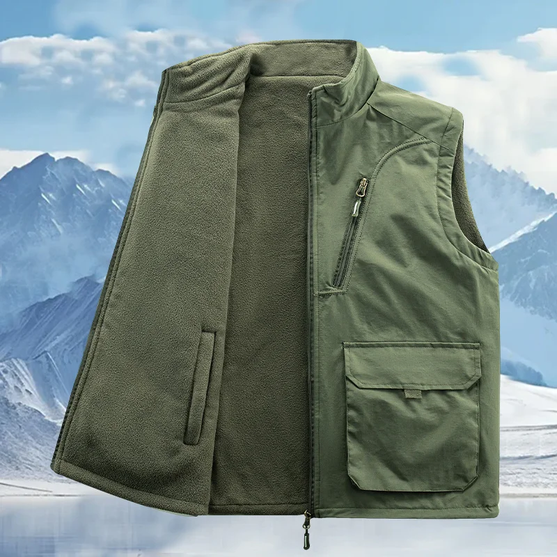 

Ветрозащитный двусторонний жилет Thiened для мужчин, для активного отдыха, повседневный, из нейлоновой ткани, с декоративной молнией, стандартной длины