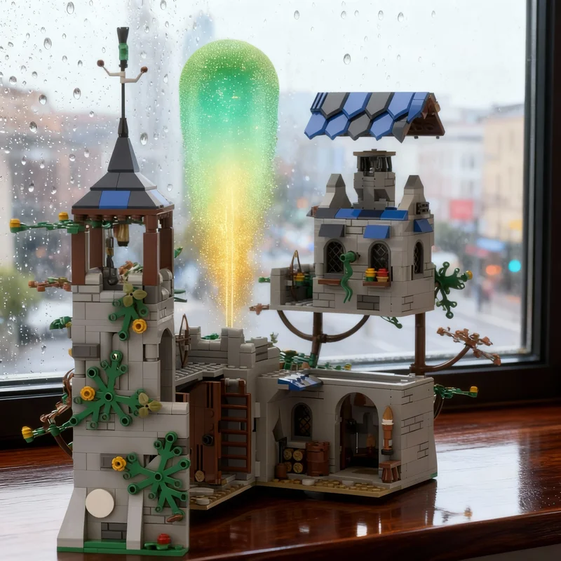 

1190 деталей MOC Замок Лесные люди, конструктор, развивающая игрушка, идея для рождественского подарка