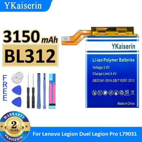 Lightweight Mobile Phone Battery Premium Replacement BL312 3150mAh For Lenovo Legion Duel Legion Pro L79031