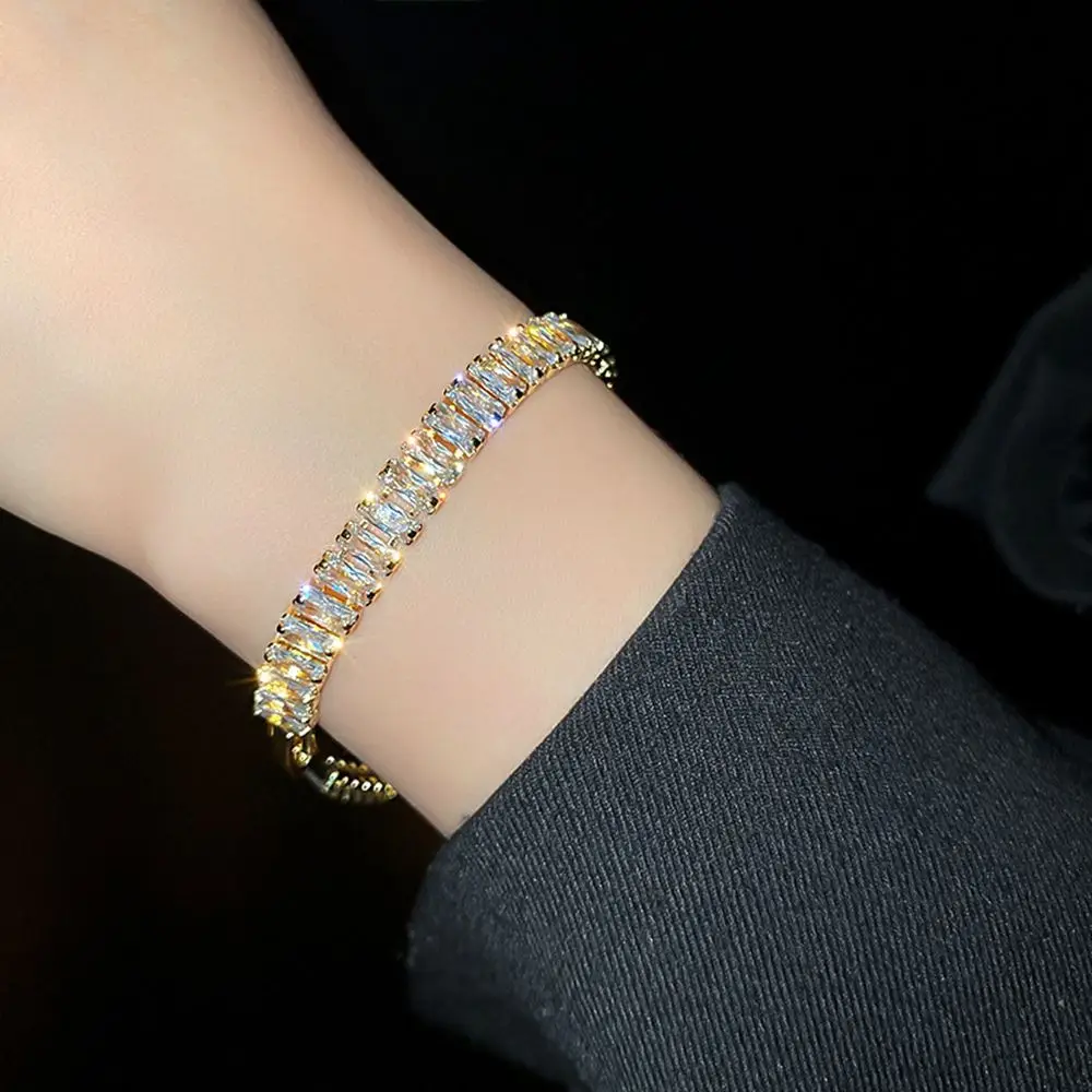 Hand Chain Shiny Beads Jewelry Gift Alloy Female Hand Chain Geometry Bracelets Crystal Bracelets Korean Style Bracelets