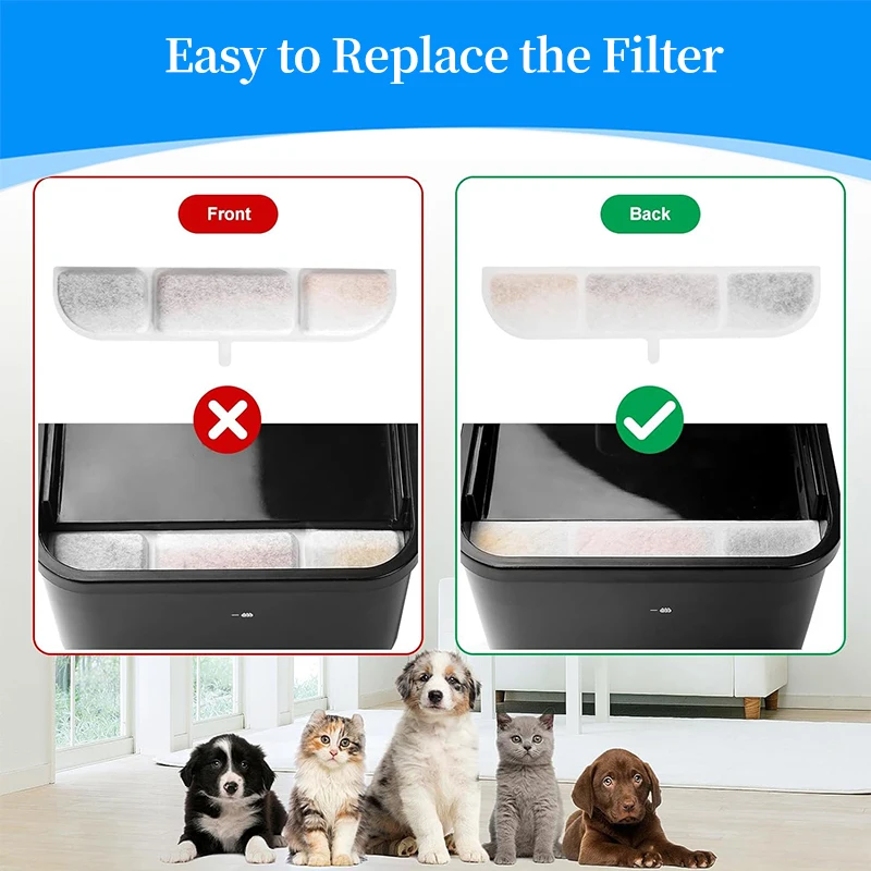 Ersetzt Aktivkohlefilter Ersatz für Katzenwasser Trinkbrunnenfilter für Haustier Hund Brunnenspender – Detail 6