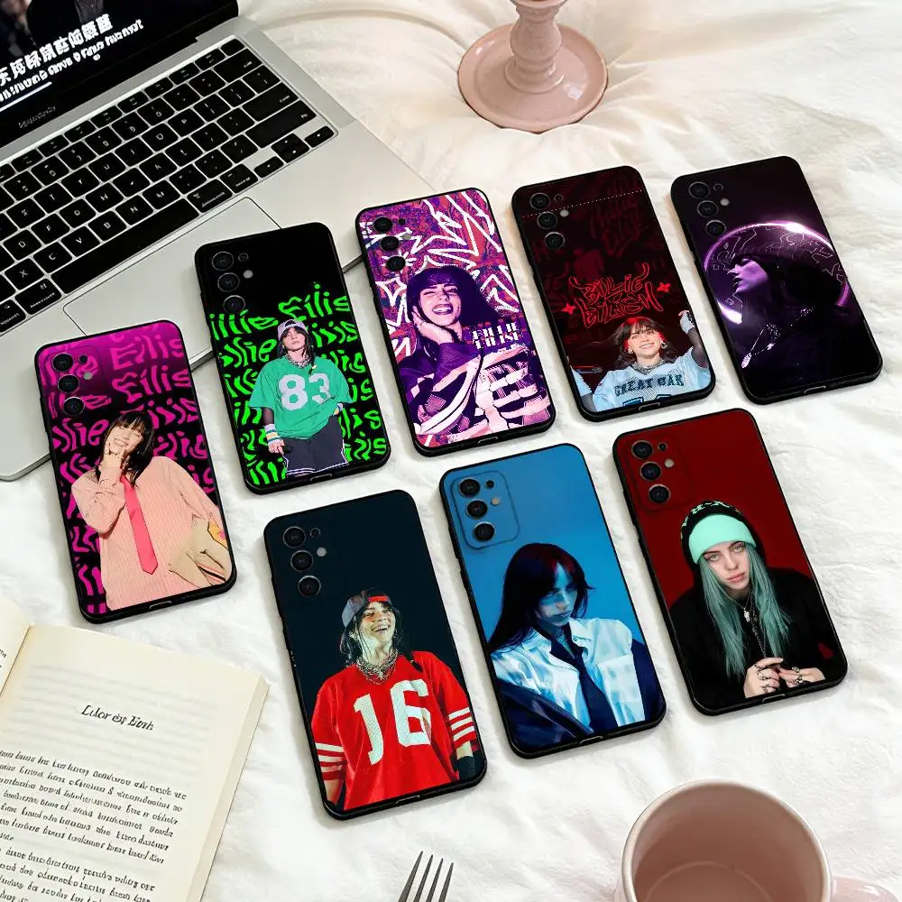 B-Billie B-BLUE E-Eilish singer  Phone Case For Samsung S 25,24,23,22,30,21,10,9,Ultra,Plus,Lite,FE,4,5 G Soft Black Case