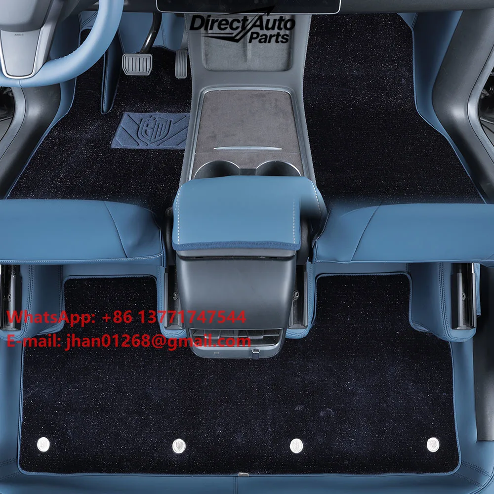 Highly Customized Nappa Leather Double-Layer Car Floor Mats Soft Cashmere Carpet Non-Slip for Toy ota T esla VW Including Tucson