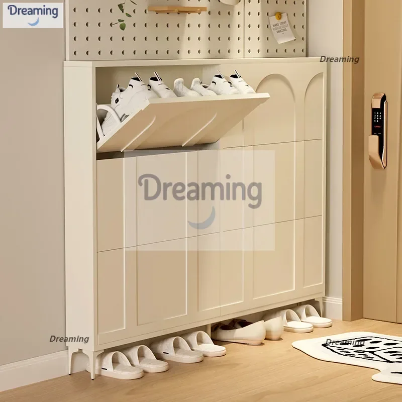 

Tipping bucket shoe cabinet ultra-thin 17CM small apartment porch cabinet multi-layer small narrow shoe rack household door