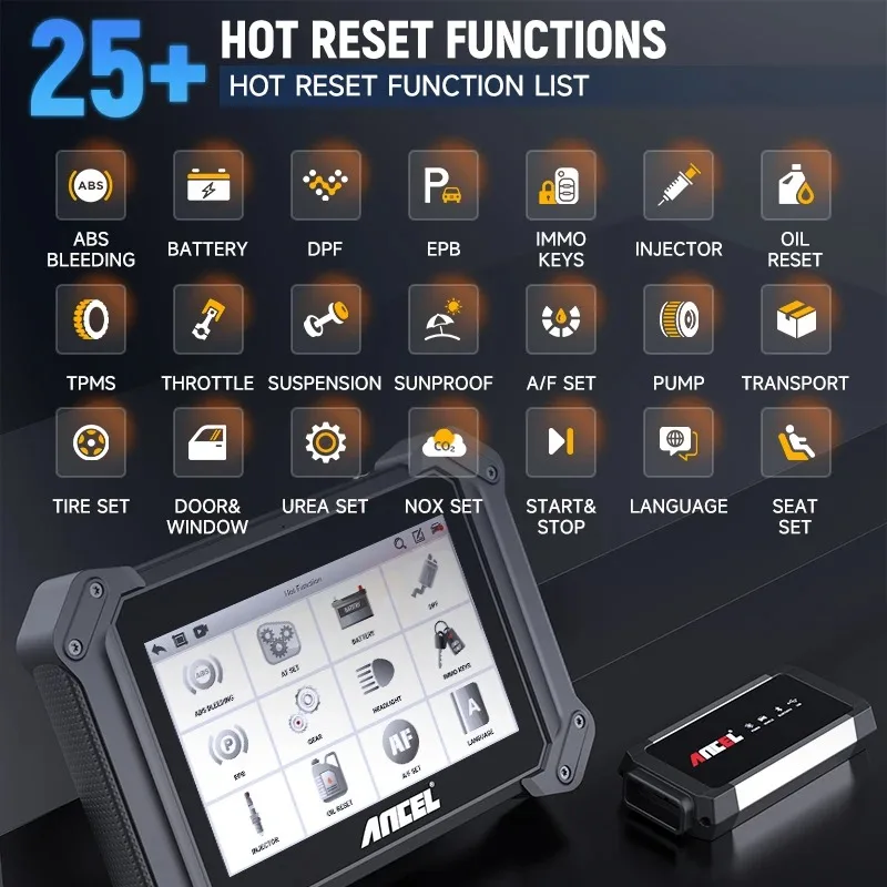 Heavy Duty Trucks OBD2 Full System Scanner Diagnostic Tool 40+ Reset Service Commercial Passenger Construction Vehicles Tester