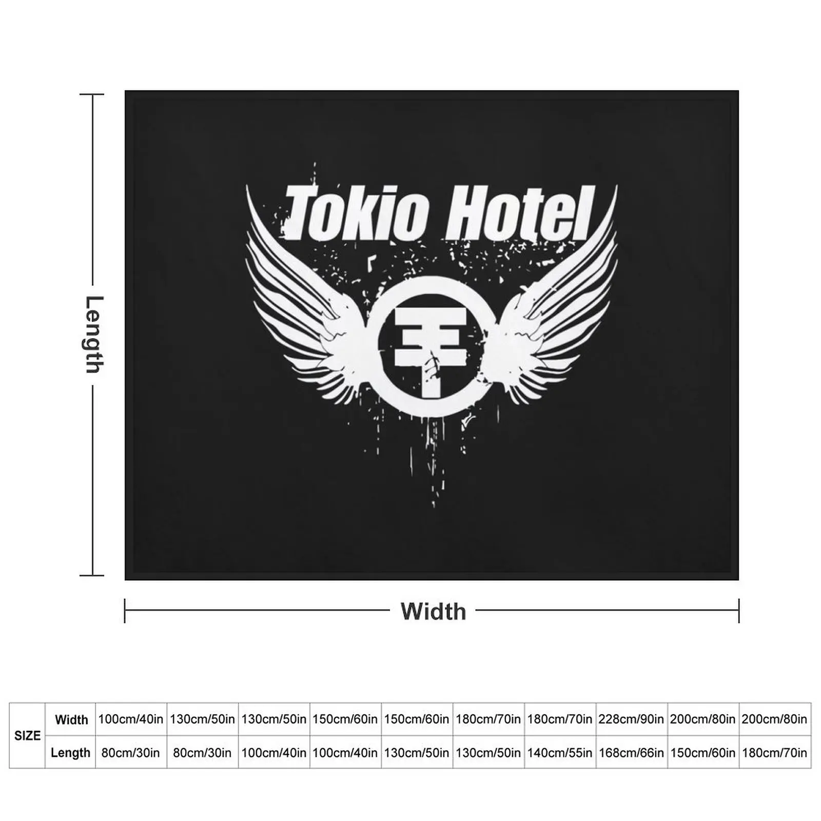 Tokio Hotel Merch Tokio Hotel Logo Throw Blanket Extra Large Throw sofa bed Kid'S Blankets