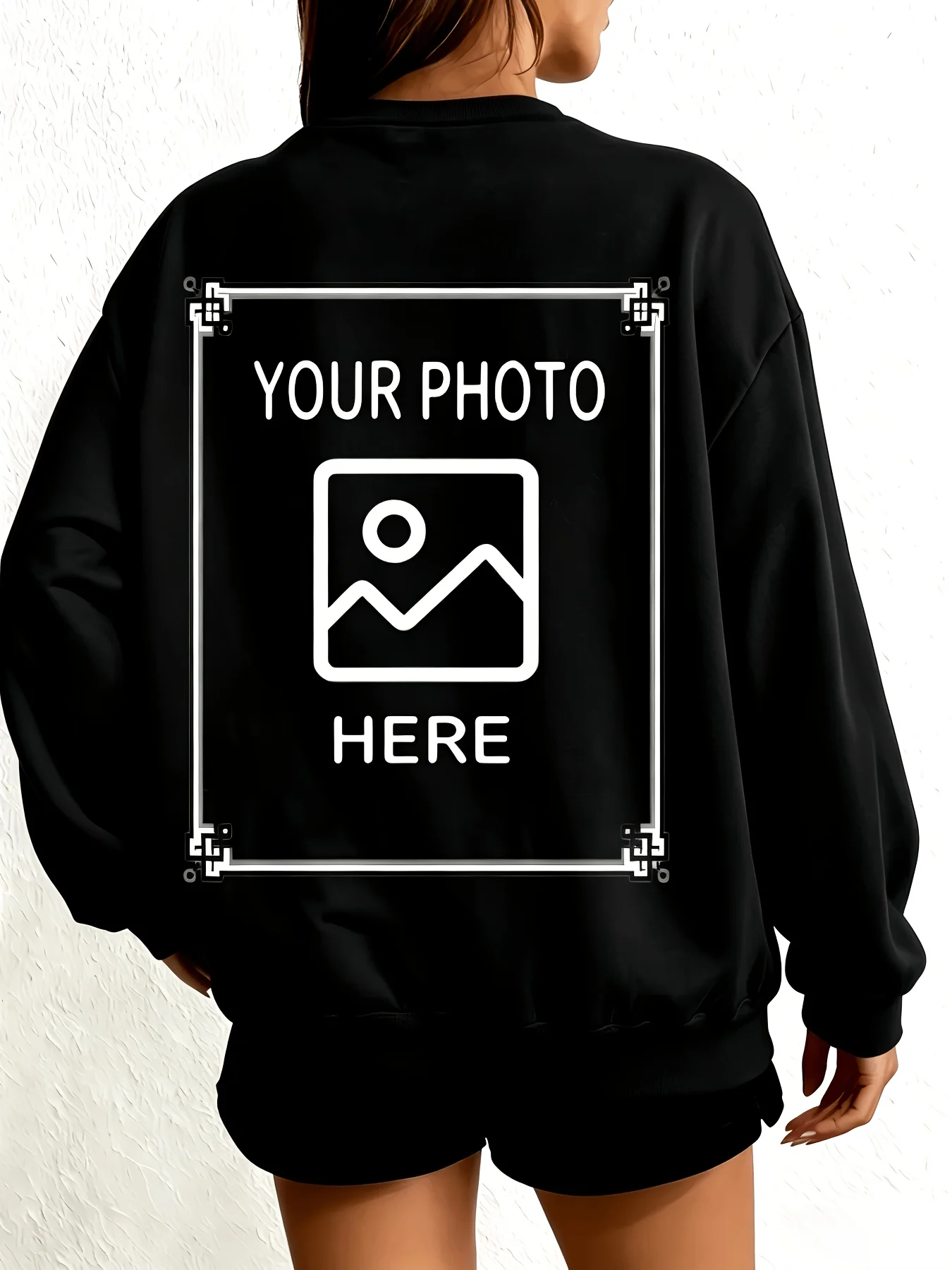 Winter Fleece Warm Sweatshirts Sporty Customize Womens Tops Casual Loose Hoodies DIY Your Logo Pullovers Basic Woman Clothes