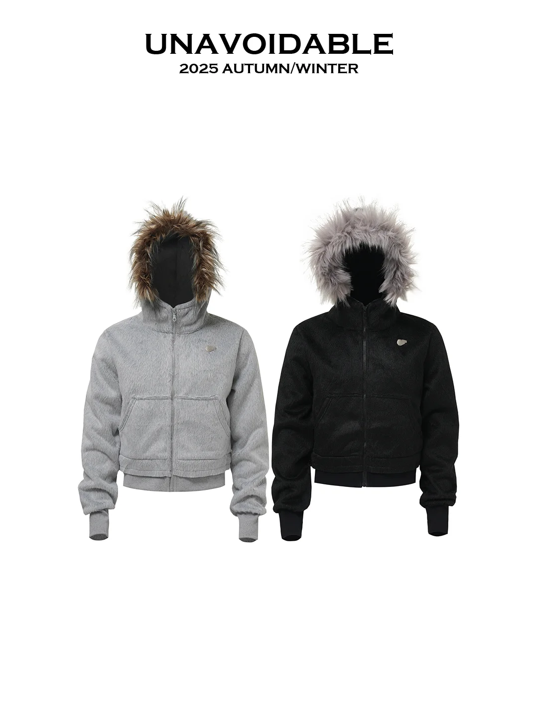 

UNAVOIDABLE American High Street Vibe Hooded Jaet Men's ort Wide Gold Mink Fur Collar Casual Outerwear Trendy