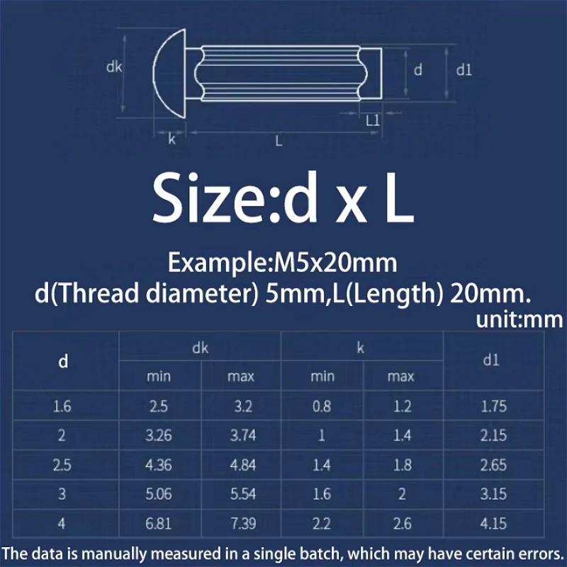 GB827 M2 M2.5 M3 M4 Aluminum/Copper/304 Stainless Steel Round Head Knurled Shank Solid Rivet Assortment Kit For Label Name Plate