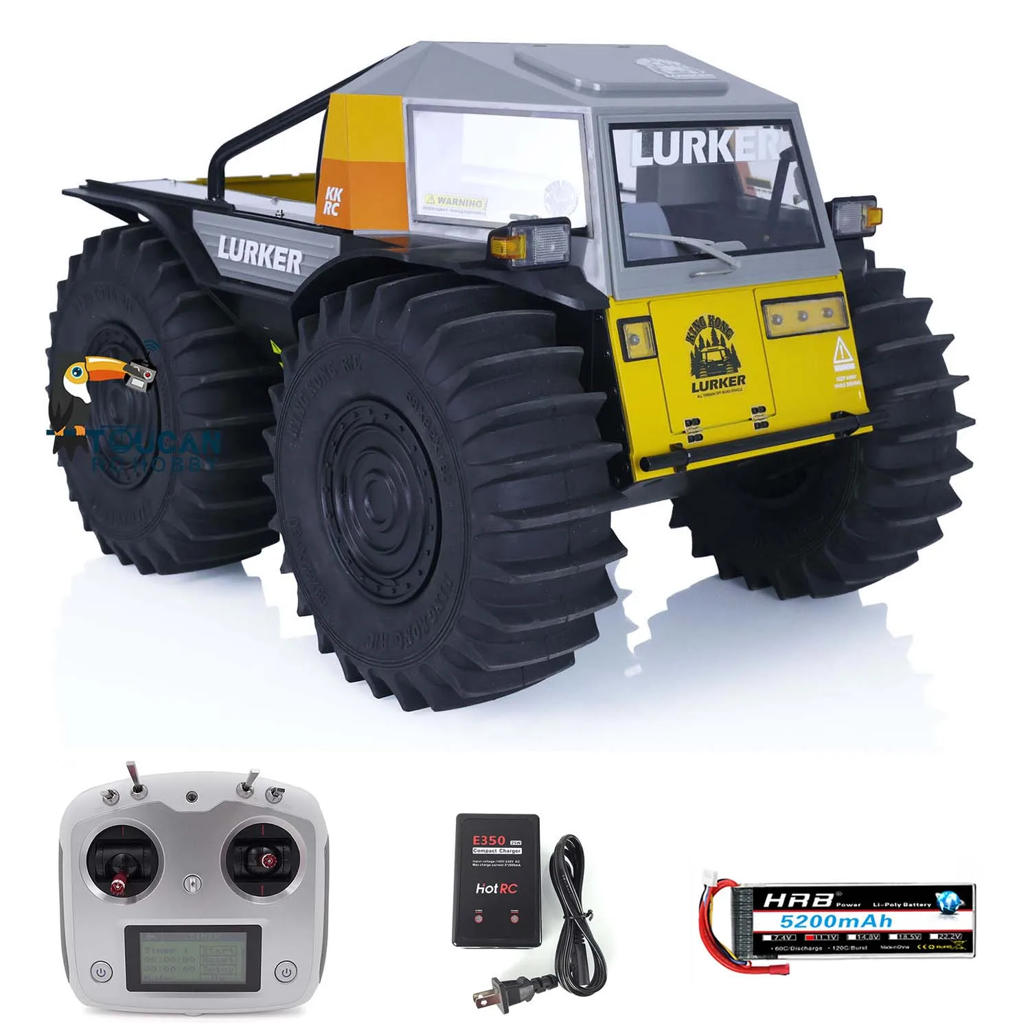 KingKong 1/10 RC Off-road Vehicle All-terrain Crawler Cars D-E077 Amphibious Remote Control Climbing Car Models Drifting Toys