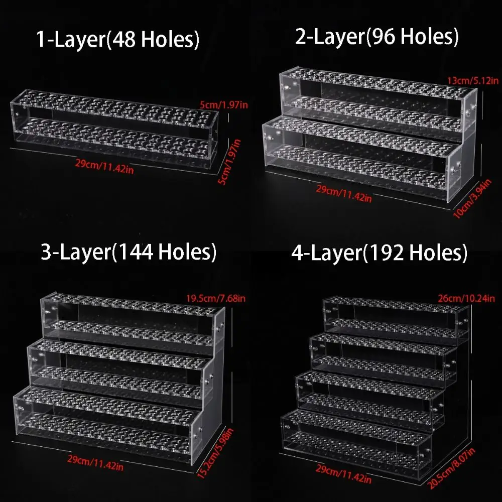 1/2/3/4 Layer Mark Pen Holder Acrylic Transparent Stationery Display Shelf Multifunction Large Capacity Brush Storage Rack
