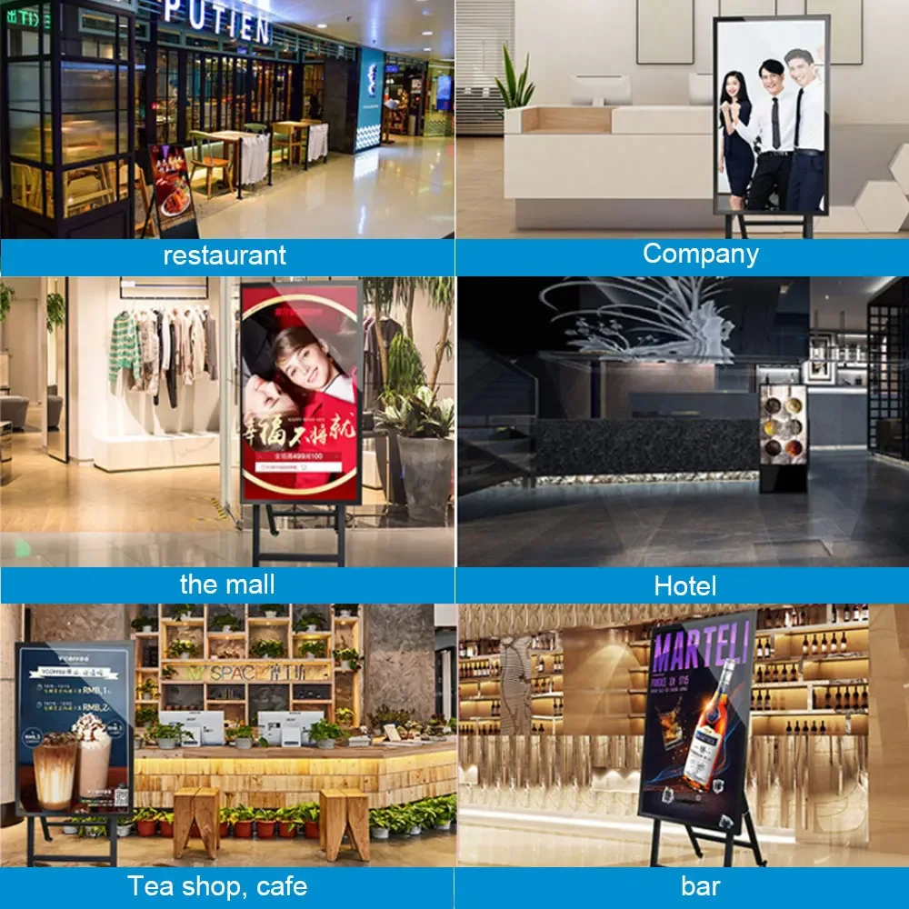 VETO a Type Portable Digital Signage 32 43 49 55 بوصة داخلي HD LCD عرض الملصق الرقمي لمتجر البيع بالتجزئة