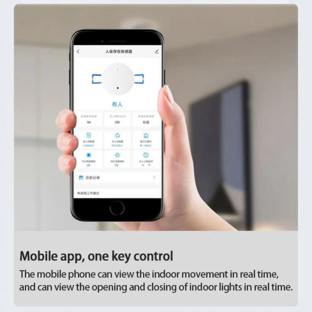 Tuya Teto Zigbee WiFi Sensor de Presença Humana, Distância Iluminação, Milímetro, Wave Radar Detection, App Control for Smart Life