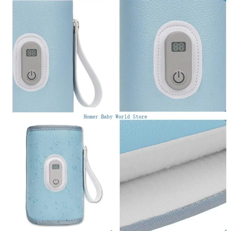 B2QD usb sạc cho ăn chai sưởi ấm tay áo ấm hơn 5 Nhiệt độ điều chỉnh túi sữa mẹ cách nhiệt