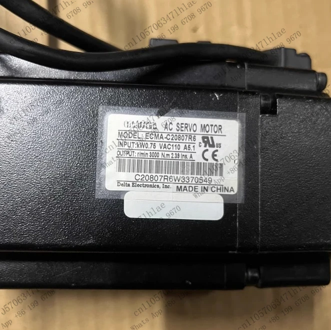 Servo motor, ECMA-C20807R6, shaft length 27mm, features well-packaged, tested OK