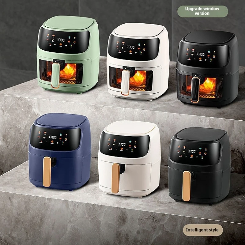 New visual 5-liter large capacity air fryer Multifunctional household touch color screen electric fryer