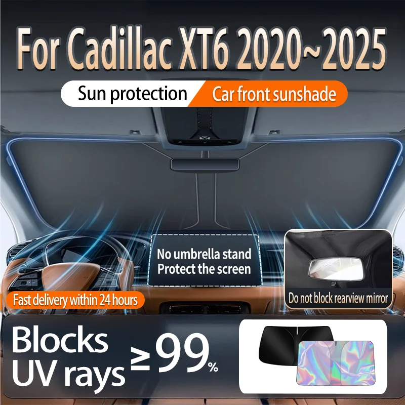 

Foldable Reflector Sunshade For Cadillac XT6 2020~2025 Car Windshield Sun Visor Heat Insulation Summer Auto Interior Accessories