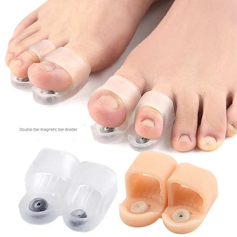 

Магнитный разделитель для пальцев ног с двойным отверстием, регулируемый, для выпрямления перекрещивающихся пальцев, с магнитным массажем и амортизацией, защита для пальцев ног