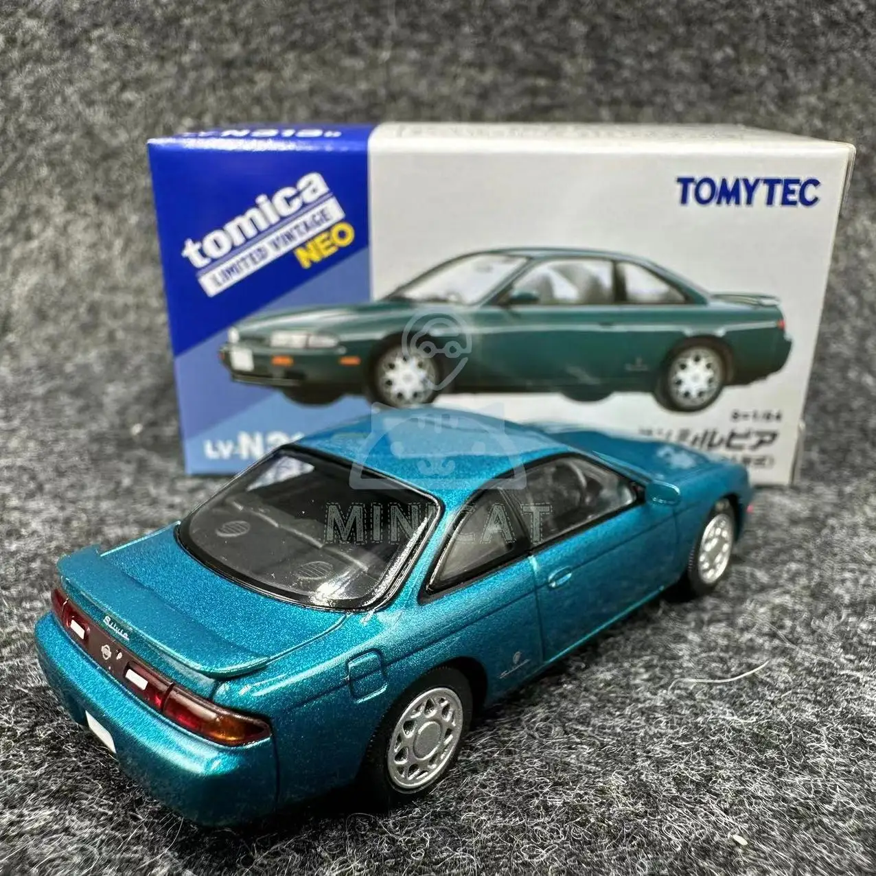 2406 Tomytec TLV 1/64 LV-N313b Nissan SILVIA Q\'s TypeS S14 Turquoise Die-cast Alloy Car Model Collection Display Gift