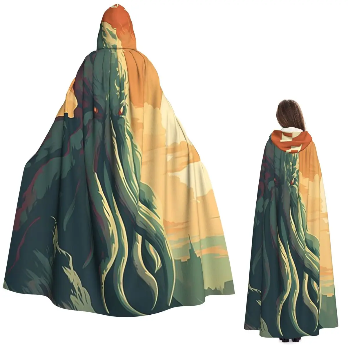 Necronomicook Call Of Cthulhu длинный плащ с капюшоном ведьма средневековый костюм косплей накидка Хэллоуин пальто для взрослых унисекс